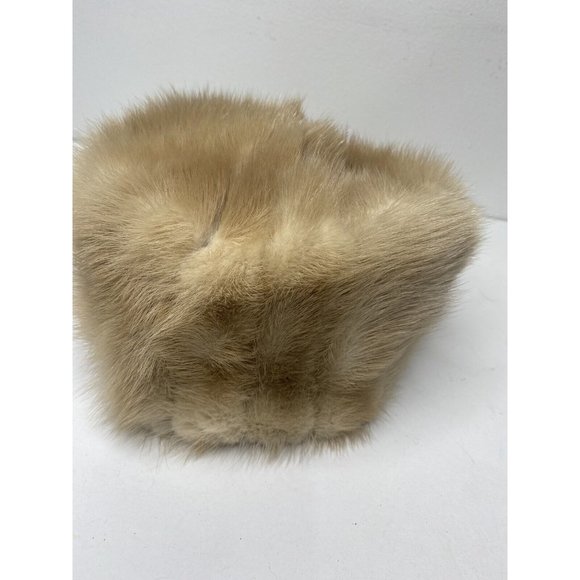 Macy's Accessories - Vintage Macy's New York Fur Hat Pill Box Tall Tan Mcm Mod 60's 50's
